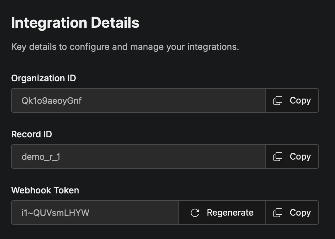 Integration details